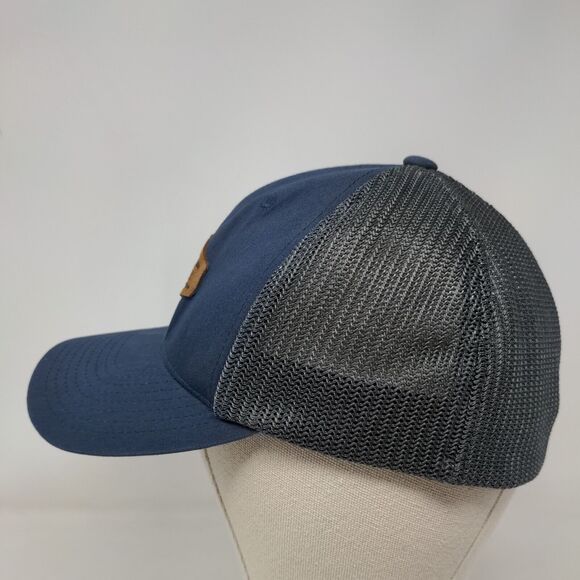 Front Runner Leather Patch Fitted Mesh Back Trucker Hat Blue One Size - Picture 3 of 7